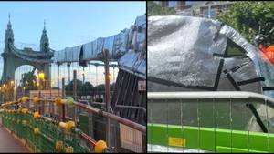 伦敦的桥梁用箔纸包裹以防止热浪
