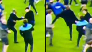 Patrick Vieira Spotted Kicking Fan During Massive Pitch Invasion