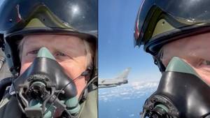 Boris Johnson Goes Full Top Gun As He Rides In Fighter Jet