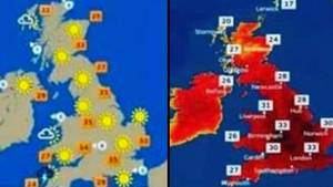大都会办公室记者警告英国人在篡改的天气图上