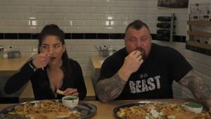 UK's Number One Female Competitive Eater Absolutely Smashes Eddie Hall In Fish And Chips Challenge