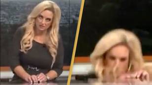 News anchors stunned as weather reporter passes out on live TV in confusing moment