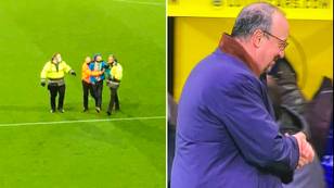 Everton Fan Attempts To Get At Rafa Benitez In Shocking Scenes, Is Hauled Away By Security