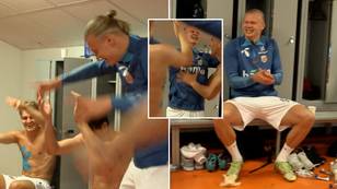 Erling Haaland Dancing To His Own Song 'Der Haaland' In Norway Dressing Room Is A Vibe