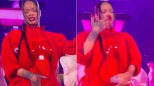 Rihanna appeared to go full Joachim Low by scratching crotch and sniffing fingers during Super Bowl half-time performance