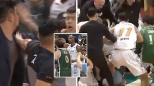 NBA legend one of 12 ejected after wild brawl sees coach throw punch at player