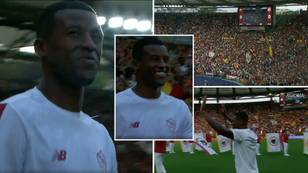 Gini Wijnaldum given spine-tingling ovation by Roma fans at Stadio Olimpico unveiling, the noise was deafening