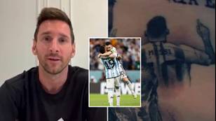 PSG star Lionel Messi left in awe at Argentina teammate's tattoo of him after 2022 World Cup triumph
