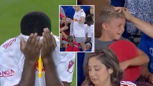 New York Red Bulls player Dru Yearwood sent off after kicking a ball into stands and injuring fans
