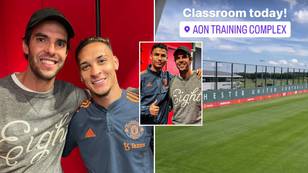 Kaka visits Man United's training ground as part of his studies, fans are excited