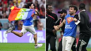 Rainbow flag-wielding pitch invader has been released from Qatari police without any consequences