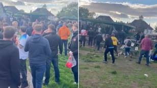 Five people hospitalised after 100 masked German fans storm Wembley pub ahead of England match