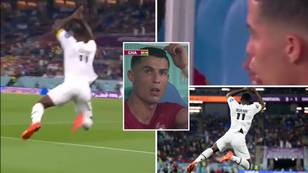 Cristiano Ronaldo looked livid when Ghana player did his 'SIUU' celebration after scoring