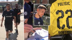 Fan Left 'Very Disappointed' After Jorginho 'Ruins' His Christian Pulisic Shirts At Pre-Season Training