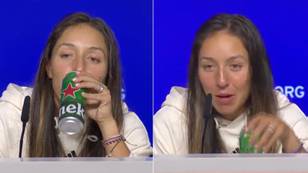 Tennis star Jessica Pegula drank a beer in her press conference to help her drug test