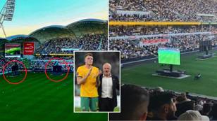 20,000 fans went to Melbourne's AAMI Park to watch Australia on pretty small TV screens, the passion is undeniable