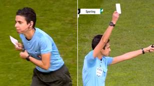 Referee makes history by showing first ever 'white card' in Sporting v Benfica clash