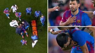 Sergio Aguero Was Forced Off For Barcelona, Appeared To Be Struggling Breathing