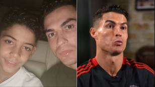 Cristiano Ronaldo’s son produced hilarious reaction when told his dad was suspended by Man United