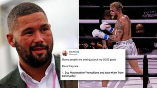 Tony Bellew Rips Into Jake Paul After He Posts His Four Goals For 2022, Featuring Floyd Mayweather