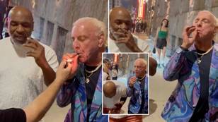 Mike Tyson and Ric Flair smoke weed in the streets of Chicago, it's 2022's weirdest crossover