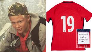 Erling Haaland shirt from 2017 has sold for nearly $20,000, it doesn't even have his name on back
