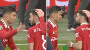 Casemiro shows his elite mentality by berating Bruno Fernandes for missed pass at full time