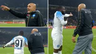 Napoli manager Luciano Spalletti involved in heated argument with Tanguy Ndombele on the pitch