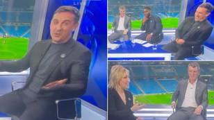 Gary Neville got a telling off after making Man City Premier League charges joke live on Sky Sports
