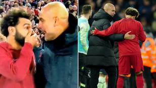 What Pep Guardiola said to Mohamed Salah after Liverpool's win over Man City revealed by lip reader