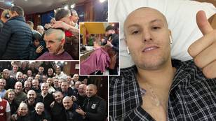 Bristol Rovers squad shave their heads after teammate Nick Anderton was diagnosed with cancer