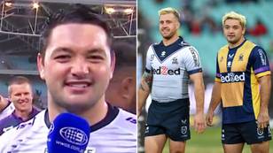 Brandon Smith calls NRL teammate 'thick as pig s**t' in hilarious interview