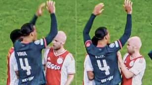 Davy Klaassen resorts to TICKLING Virgil van Dijk as Liverpool thrash Ajax in the Champions League