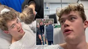 Chelsea fan who got KO'd gets told off by his mum for laughing from his hospital bed