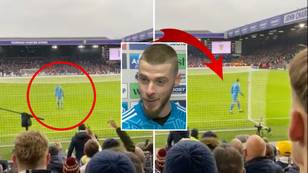 Incredible footage emerges of David de Gea's 's**thousery' right in front of Leeds fans in Man United win
