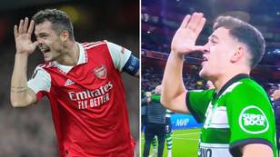 Sporting CP goalscorer Pedro Goncalves mocked Arsenal by doing Granit Xhaka's celebration after penalty shoot-out win