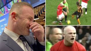 Wayne Rooney Reacts To Moment When He Contested A Drop-Ball Against Hull With Skinhead