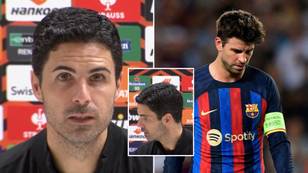 A stunned Mikel Arteta found out about Gerard Pique's retirement halfway through his press conference