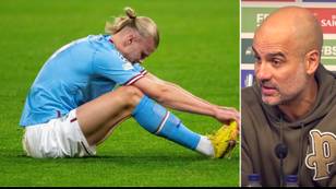 Pep Guardiola gives Erling Haaland injury update after Man City striker misses Leicester win