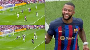 Memphis Depay scores sensational goal for Barcelona with trademark turn, it's impossible to defend