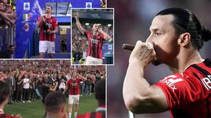 Zlatan Ibrahimovic Goes Full Zlatan With Cigar And Champagne Entrance After AC Milan Title Win