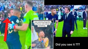 Eagle-eyed fans spot hidden detail when Emmanuel Macron comforted Kylian Mbappe after World Cup final