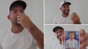 Sergio Aguero's reaction to getting Lionel Messi in World Cup sticker book is so wholesome