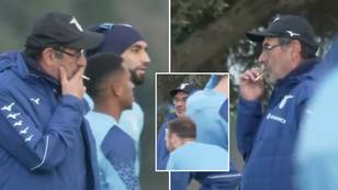 Maurizio Sarri smoking a cigarette in Lazio training has divided opinion amongst fans