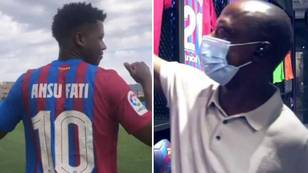 Ansu Fati's Dad Went To The Barcelona Club Store To Buy Several Number 10 Shirts
