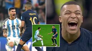 Kylian Mbappe 's**t himself' after Cristian Romero screamed in his face, fans say it was revenge for Harry Kane