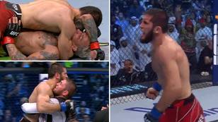 Islam Makhachev finishes Charles Oliveira to become UFC lightweight champion