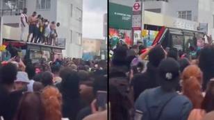 Bus stop collapses under dancing at Notting Hill Carnival