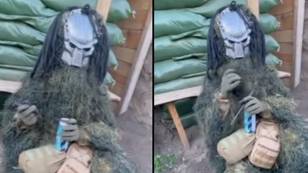 'Ukrainian Sniper' Dressed As Predator Says His Heart Is 'Broken' By The War