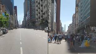 Argentina fan captures exact moment country wins World Cup cycling to Buenos Aires square